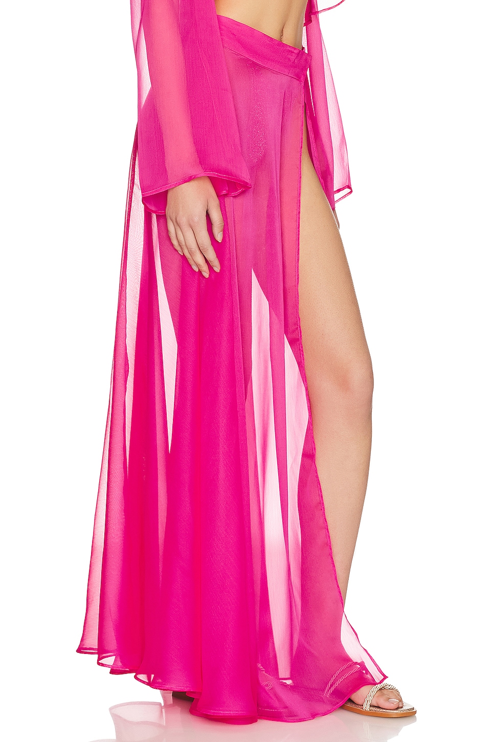 Shani Shemer Alaia Maxi Slit Skirt in Pink