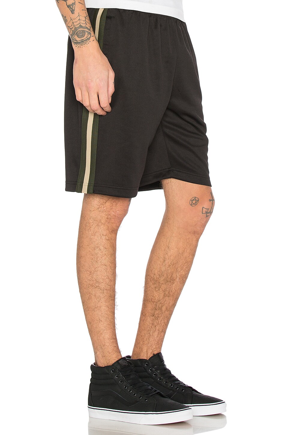 Stussy Stripe Rib Track Short in Black