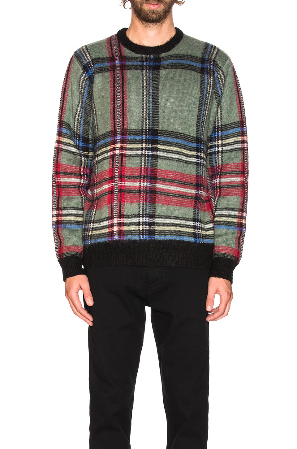 Stussy Plaid Mohair Sweater in Green | REVOLVE