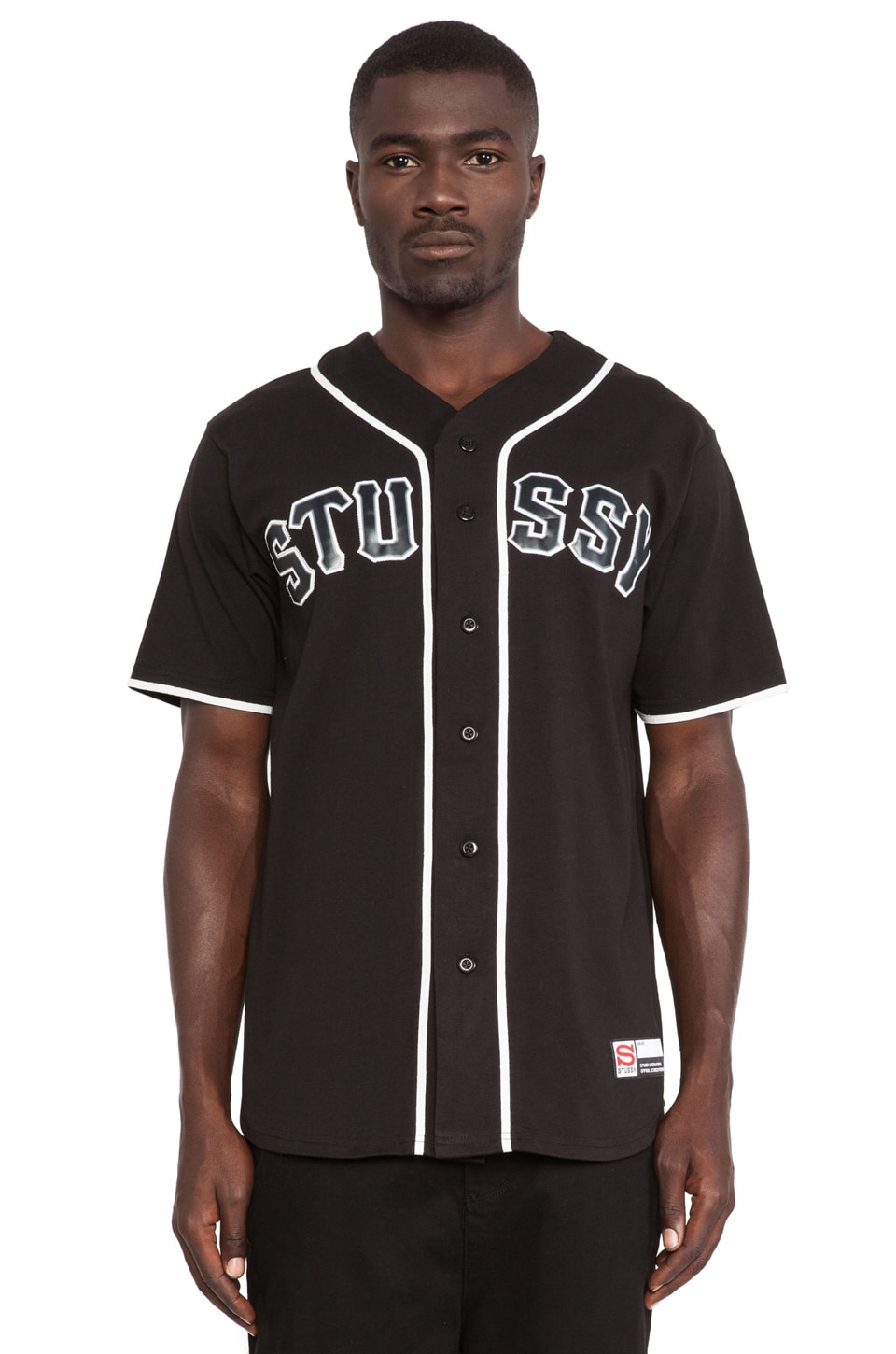 Stussy Baseball Jersey in Black | REVOLVE