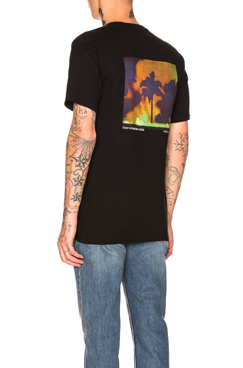 stussy fire palm tee