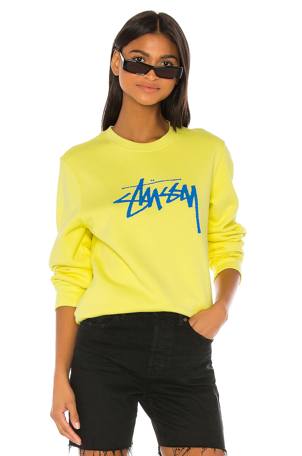 stussy yellow sweatshirt