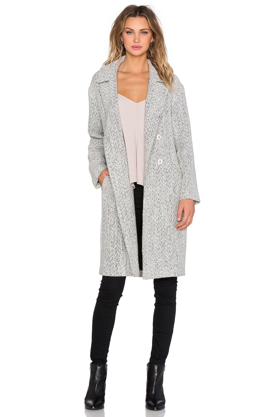 State of Being Dreamer Coat in White & Black | REVOLVE