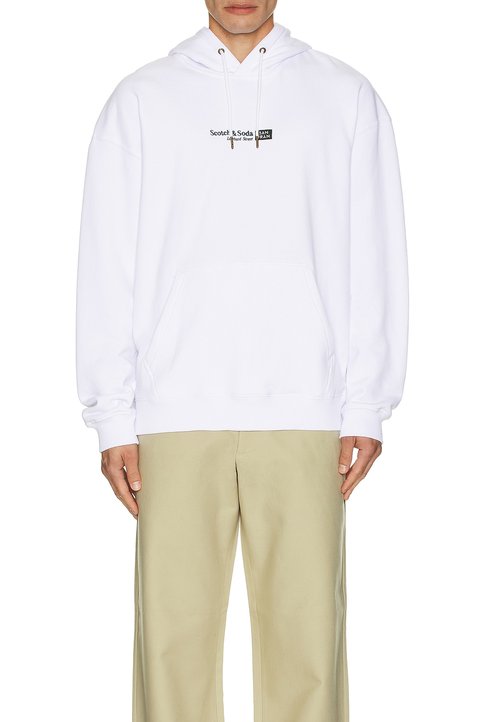 Scotch & Soda Relaxed Fit Artwork Hoodie in White | REVOLVE