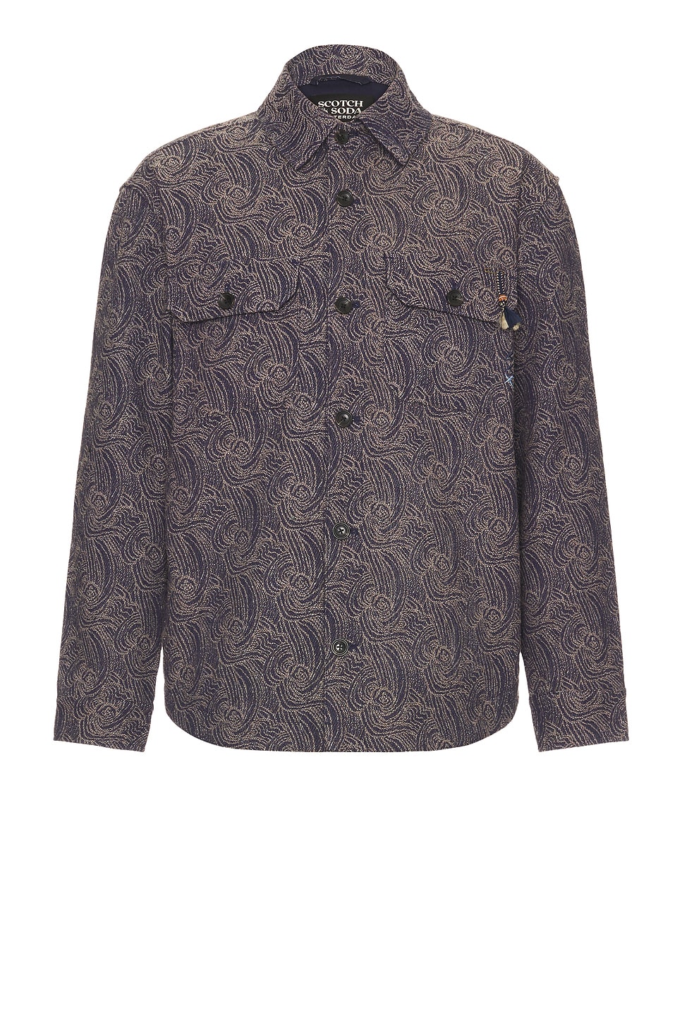 SCNTCH&SODA アウター Scotch & Soda Jacquard Wool Blend Overshirt in Night Logo
