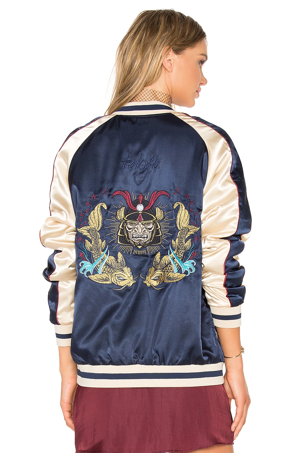 Standard Issue Samurai Bomber Jacket in Navy & Gold | REVOLVE