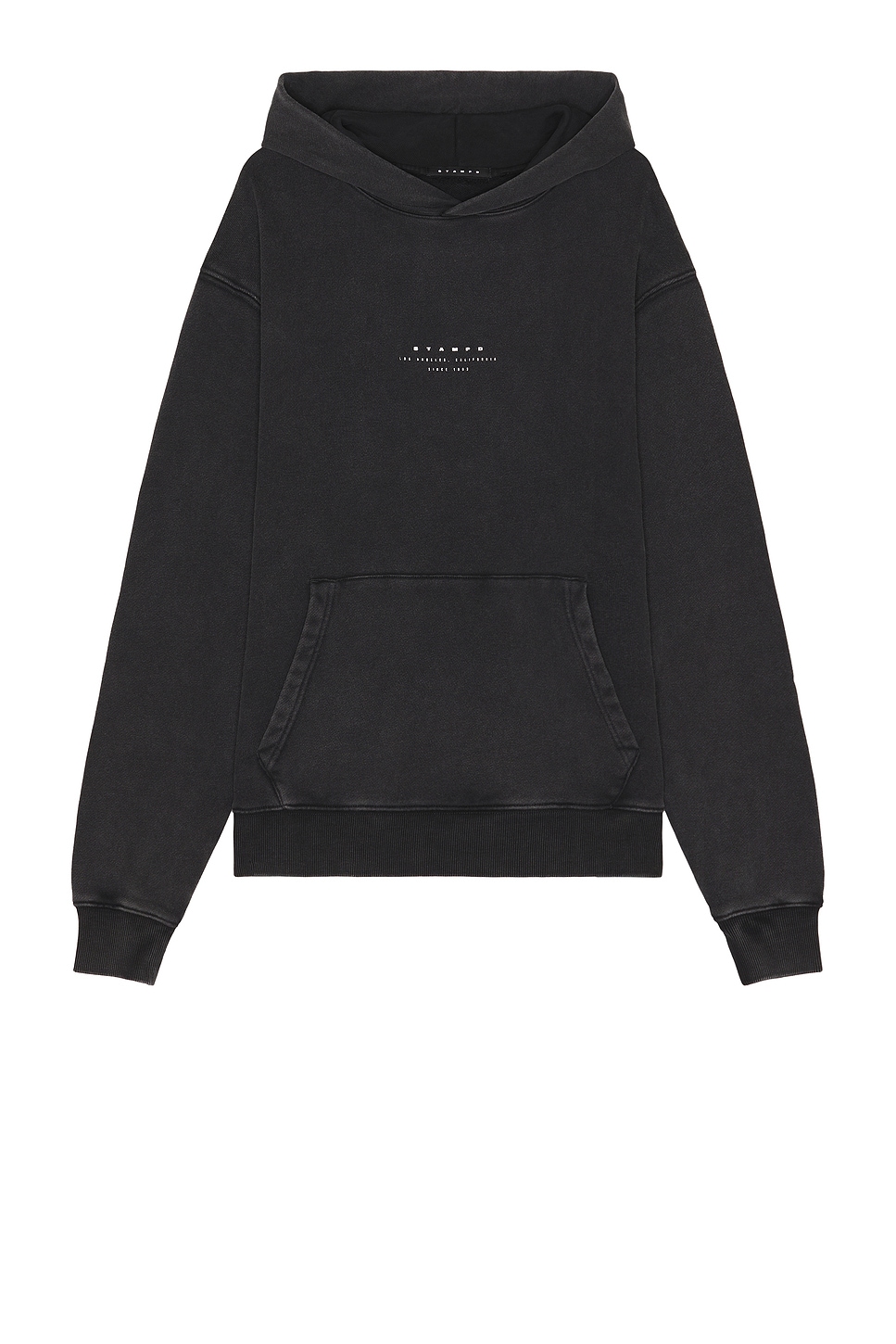 Stampd Strike Stack Logo Cropped Hoodie in Charcoal | REVOLVE