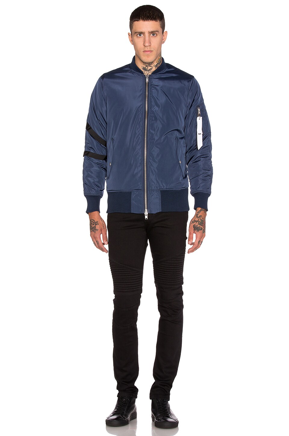 Stampd Strapped Bomber Jacket in Navy