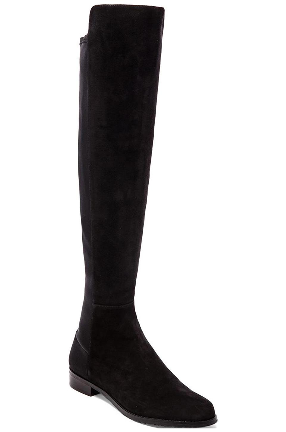 Stuart Weitzman 5050 Stretch Boot in Black Suede | REVOLVE