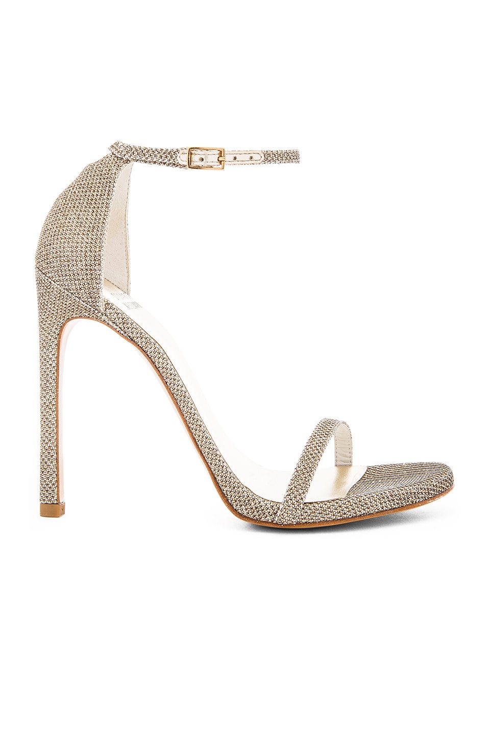 Stuart Weitzman Nudist Heel in Platinum | REVOLVE