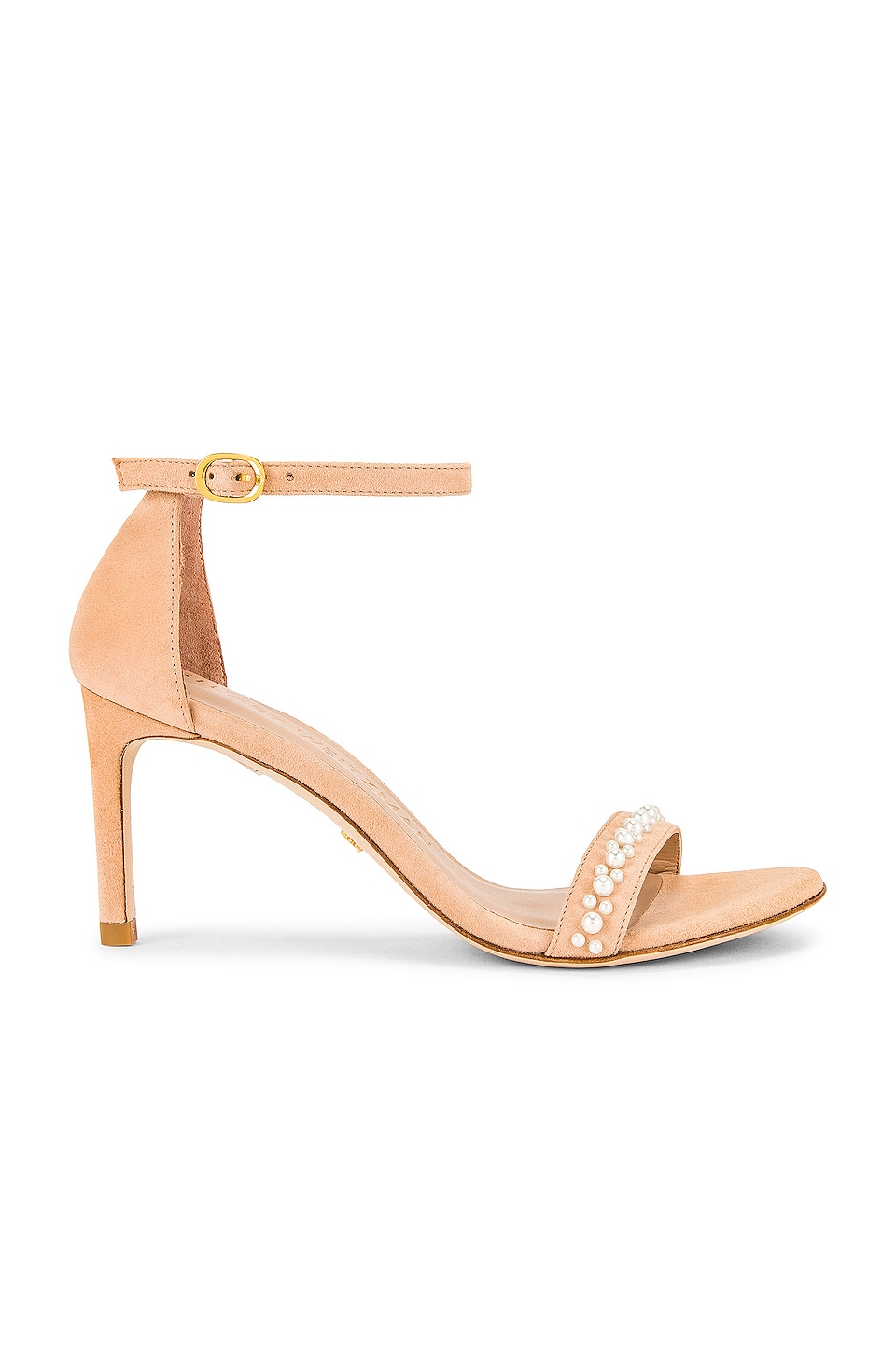 Stuart Weitzman Nunakedstraight Demipearl Sandal in Adobe | REVOLVE