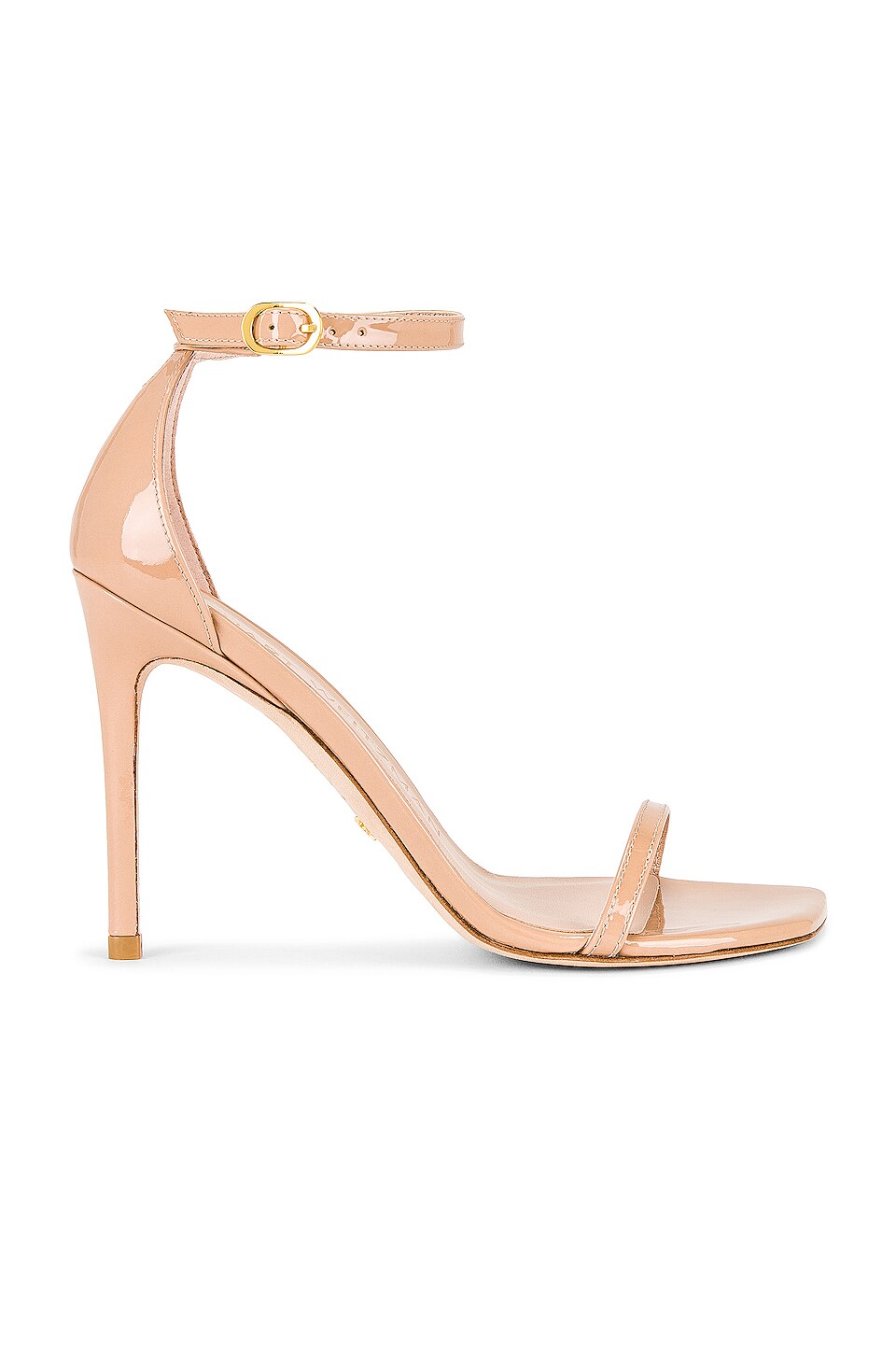 Stuart Weitzman Nudistcurve 100 Sandal in Adobe Patent | REVOLVE