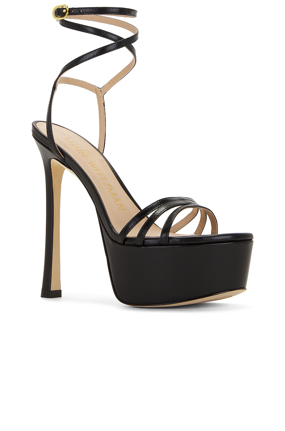 Stuart Weitzman Soiree 145 Platform Sandal in Black