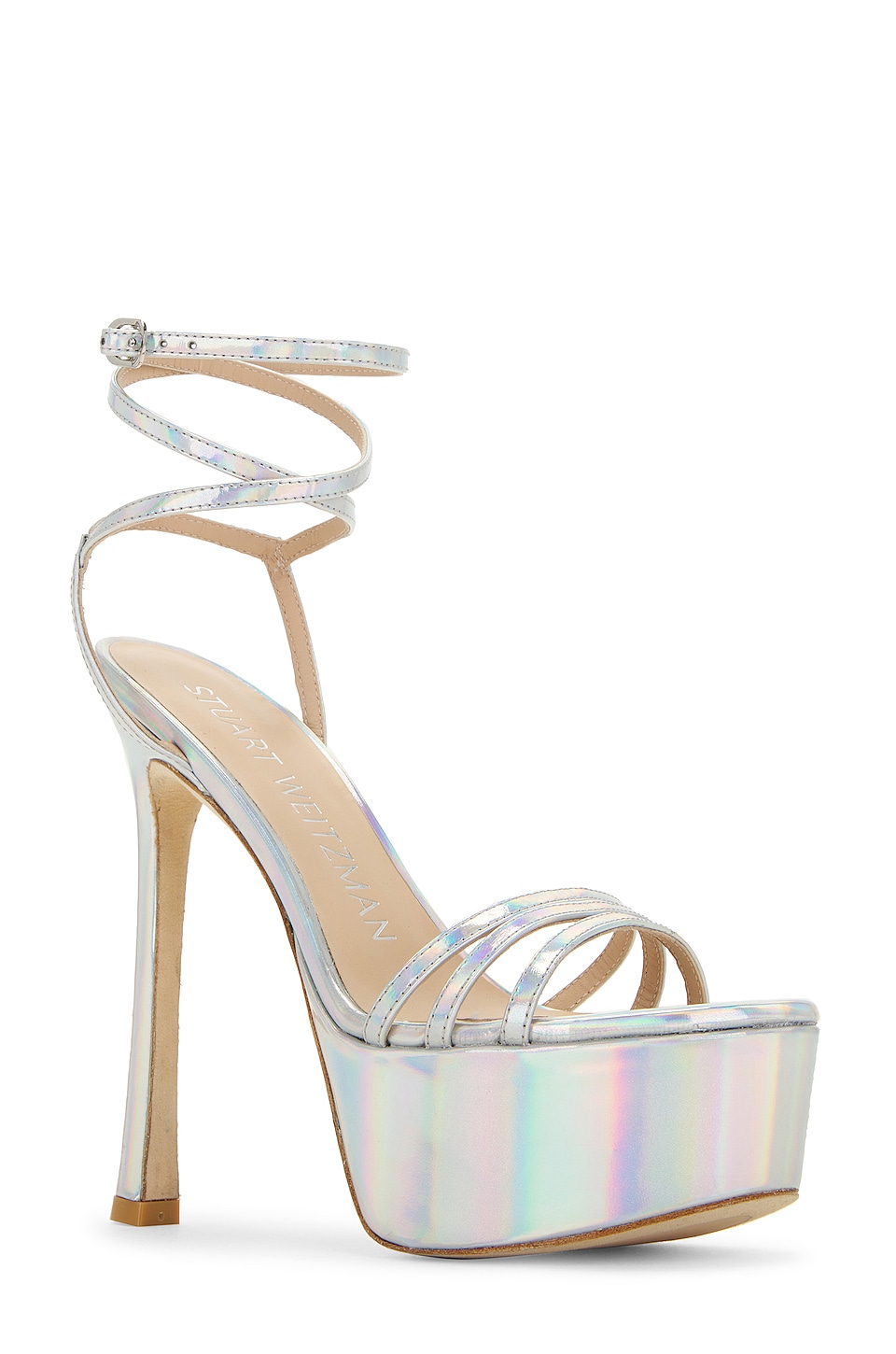 Stuart Weitzman Soiree 145 Platform Sandal in Silver