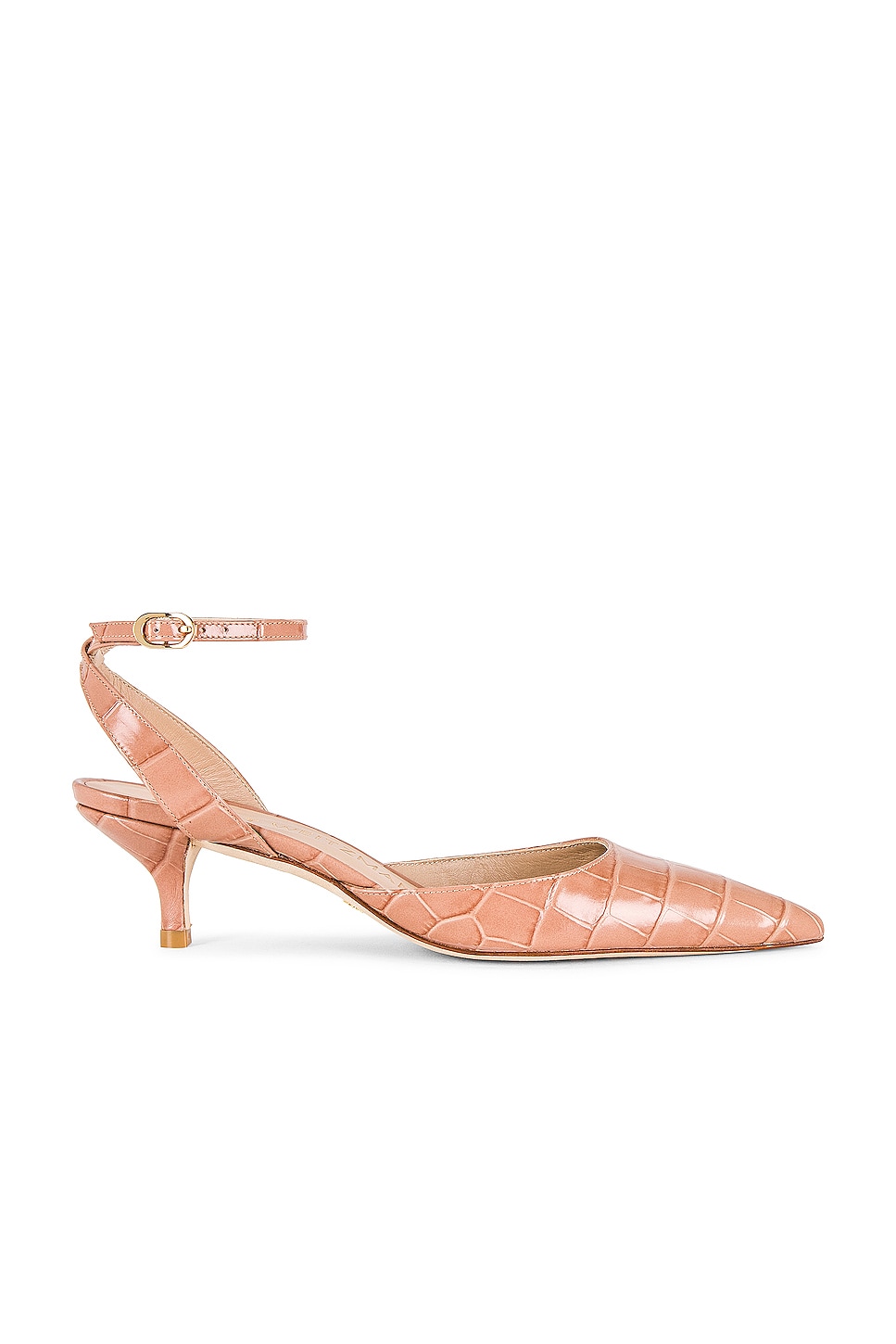 Toast Stuart Stuart Weitzman Barelythere 50 Pump in Toast Printed Soft Croc | REVOLVE