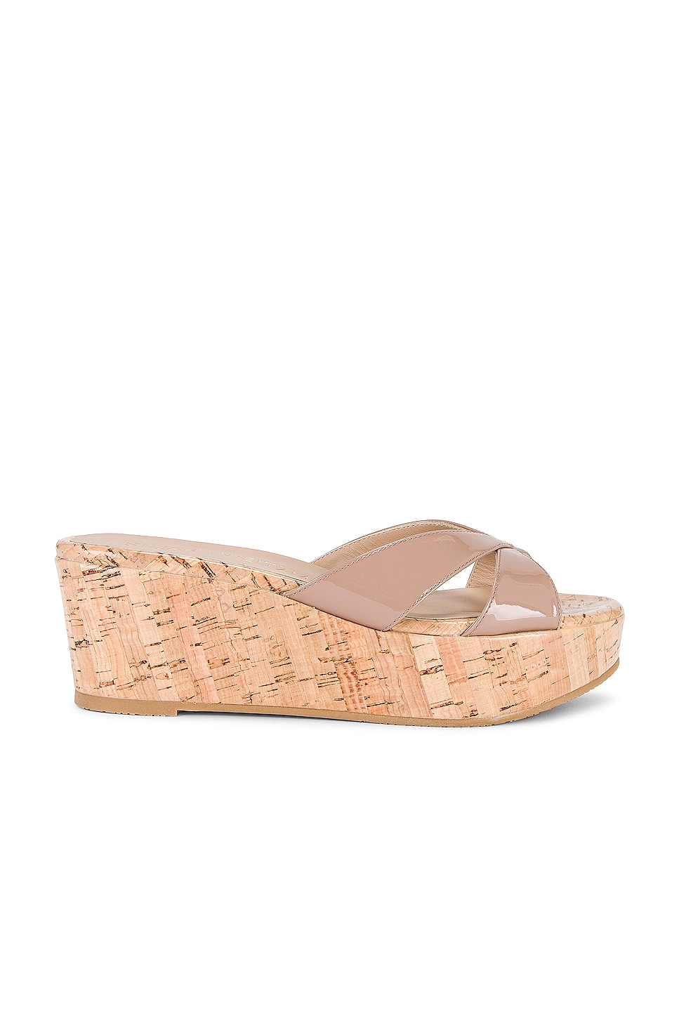 STUART WEITZMAN dalmatian dog wooden platform wedge sandals