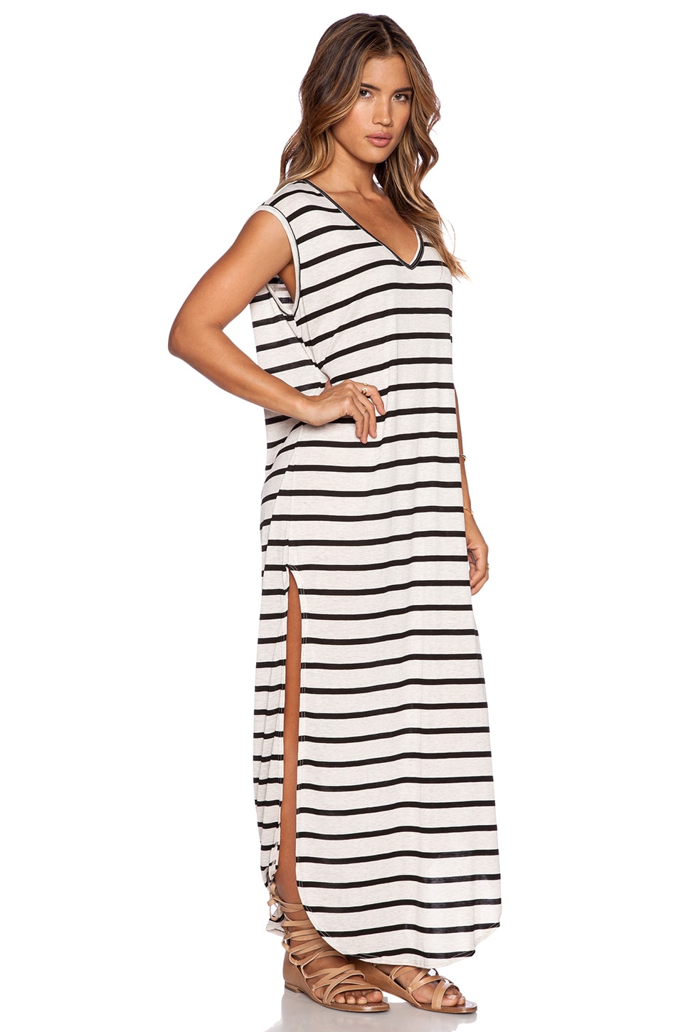 Stillwater The T-Shirt Maxi Dress in Black Stripe | REVOLVE
