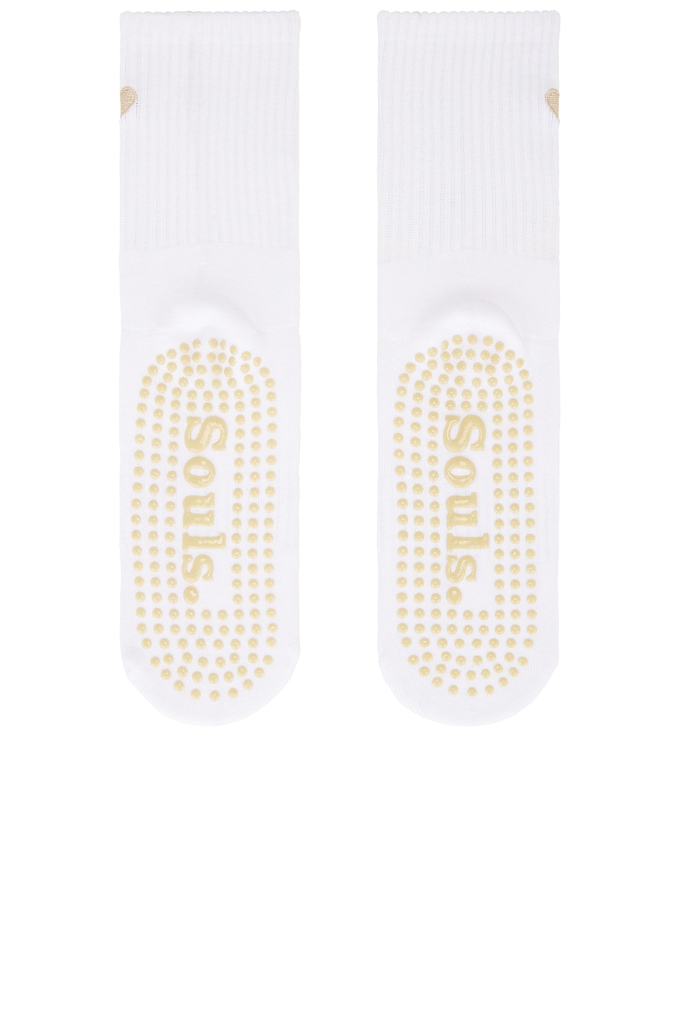 Beige Heart Grip Socks