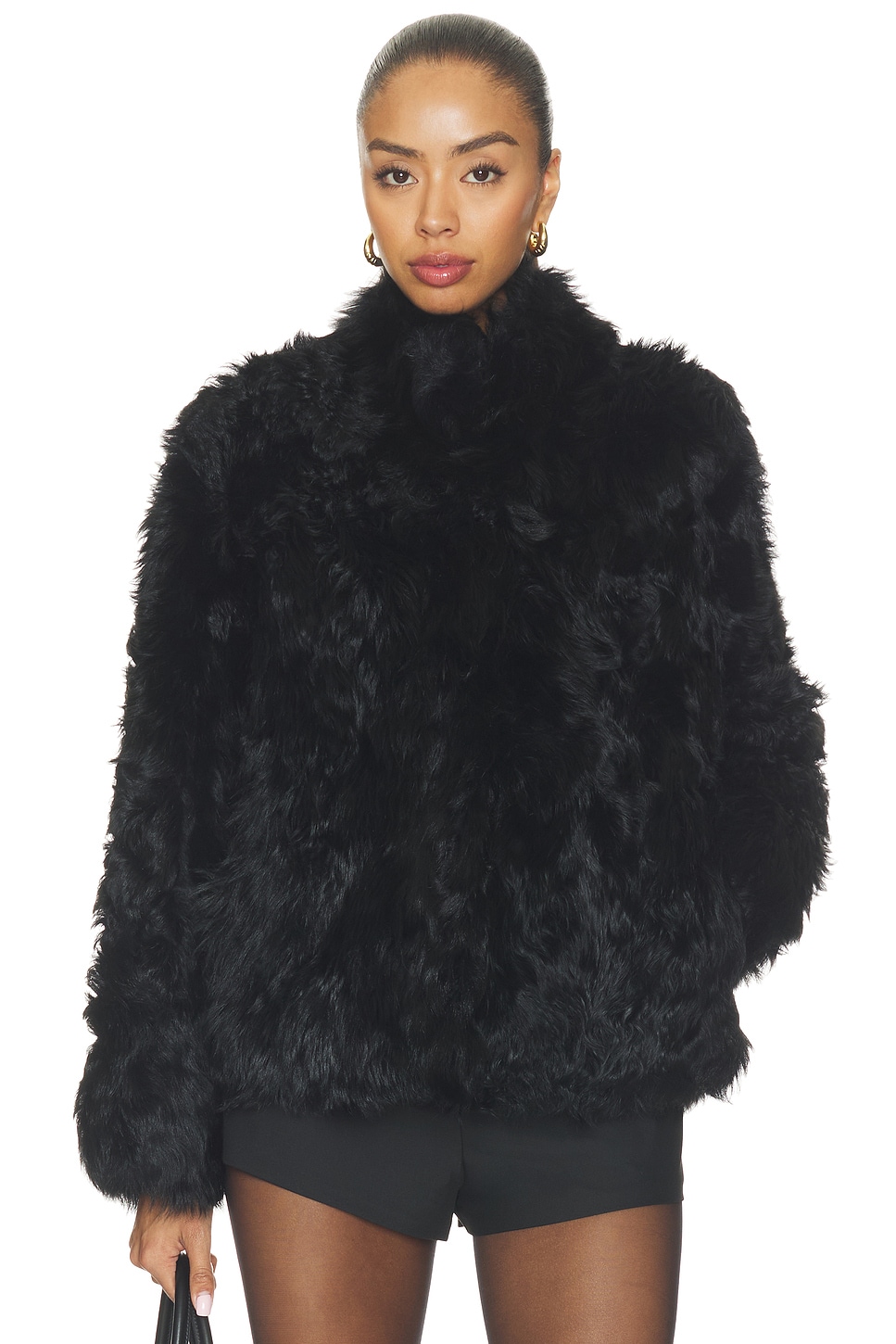 Source Unknown Lyn Long Hair Shearling Jacket