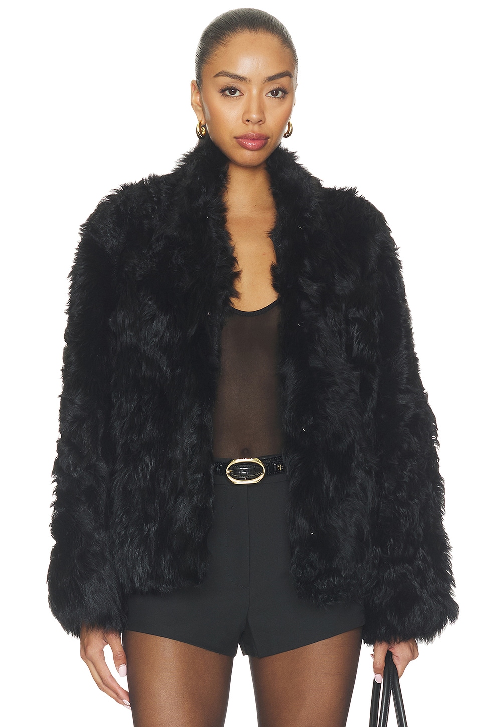 Source Unknown Lyn Long Hair Shearling Jacket