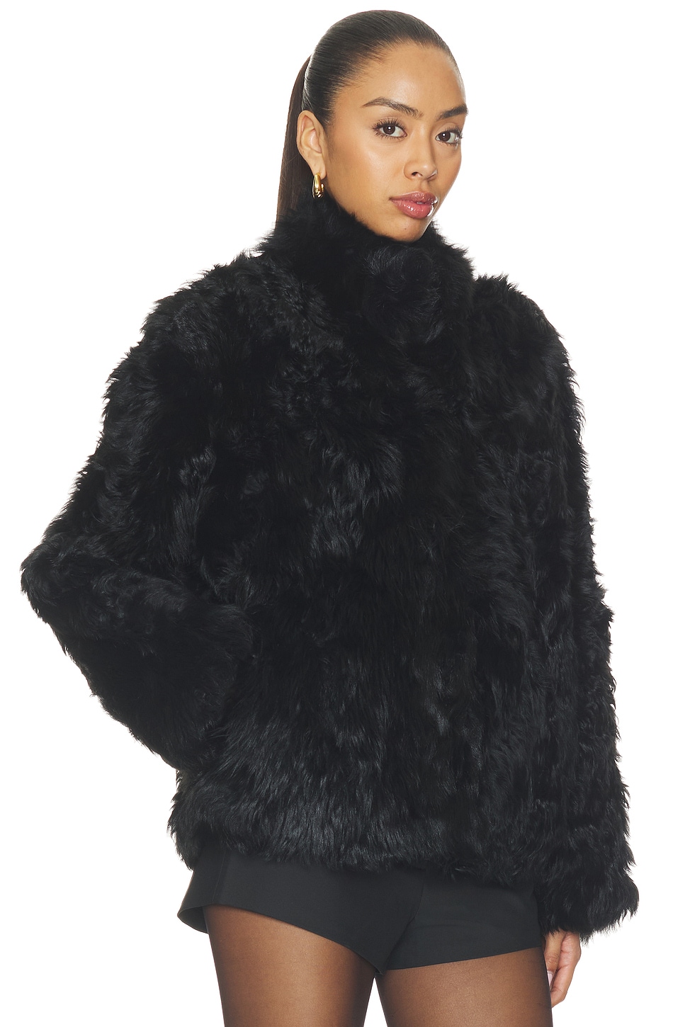 Source Unknown Lyn Long Hair Shearling Jacket