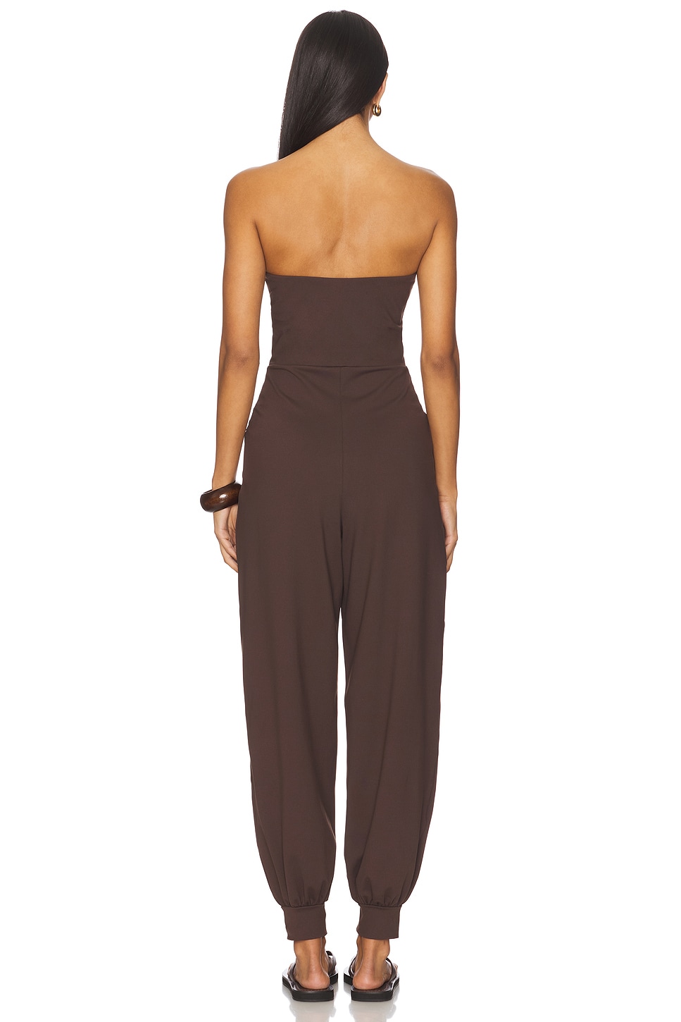 Susana Monaco Strapless Cuffed Ankle Jumpsuit in Java | REVOLVE