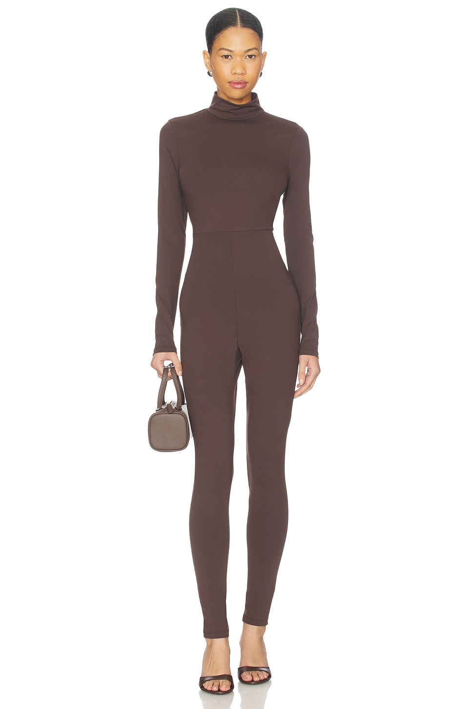 Susana Monaco Carryover Mock Neck Jumpsuit in Java | REVOLVE