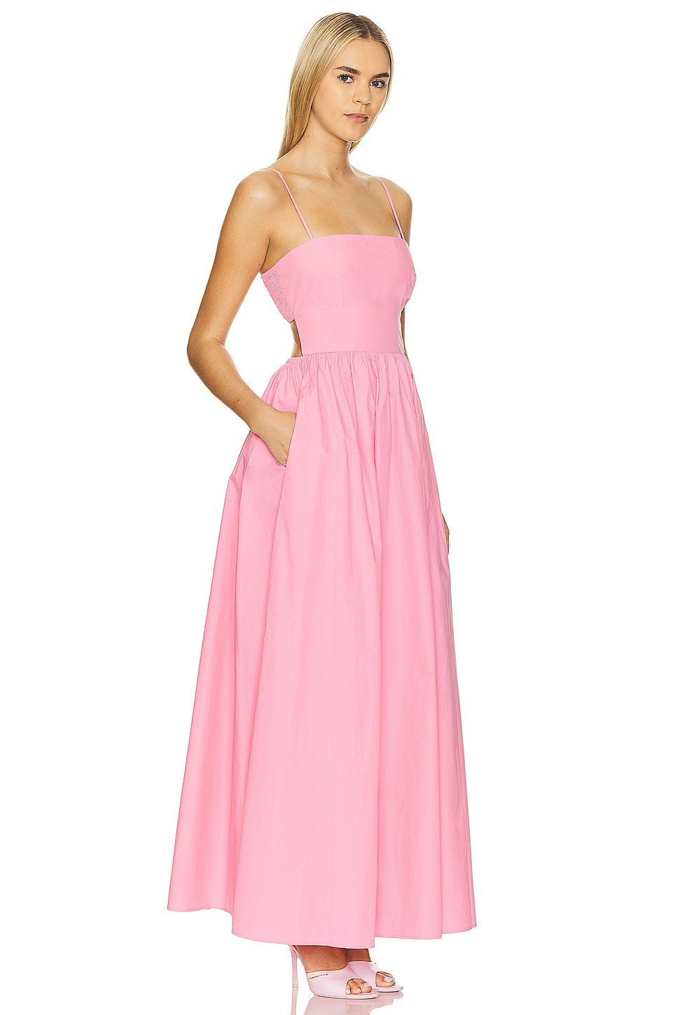 open lace back dress Edikted Women's Vienna Open Back Satin Maxi Dress main image 1