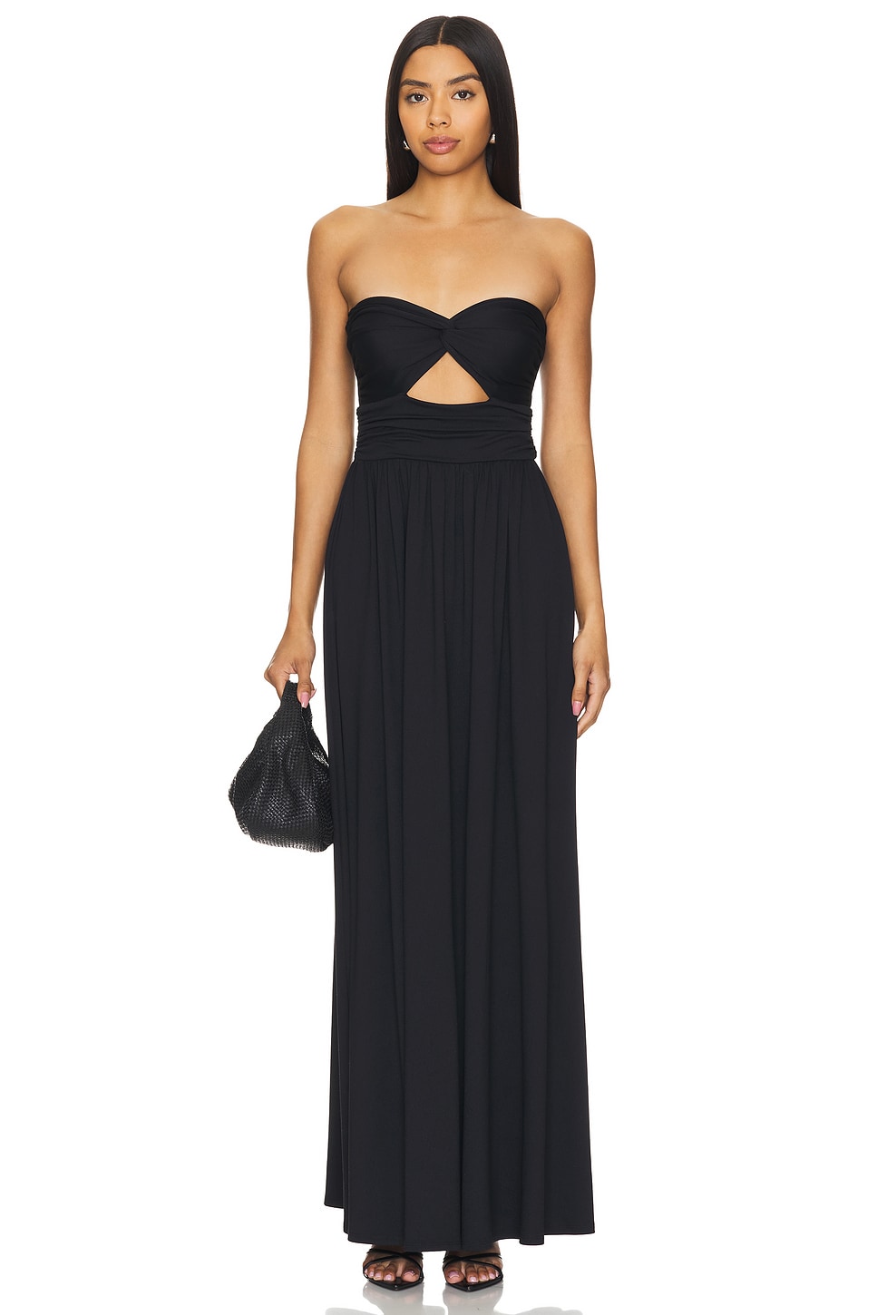 Susana Monaco ROBE TWIST FRONT STRAPLESS en Black REVOLVE