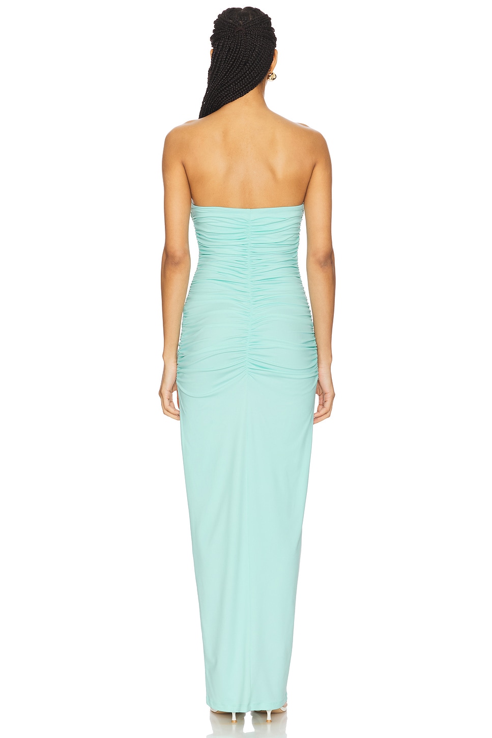 Susana Monaco Center Gathered Tie With Slit Dress in Mint Creme | REVOLVE