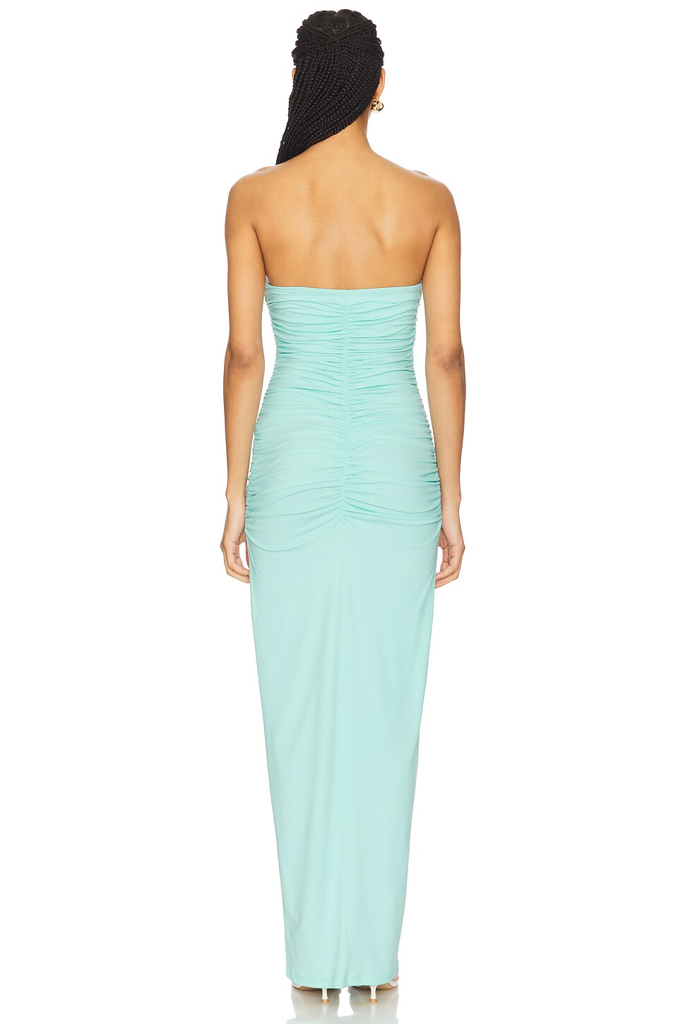 Center Gathered Tie With Slit Dress