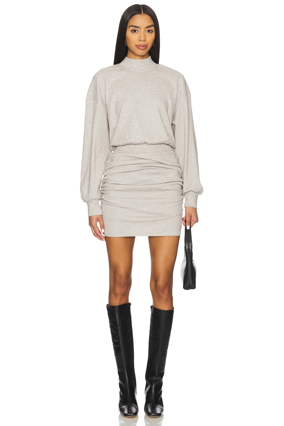 Fleece Mock Gathered Dress - thumbnail 2