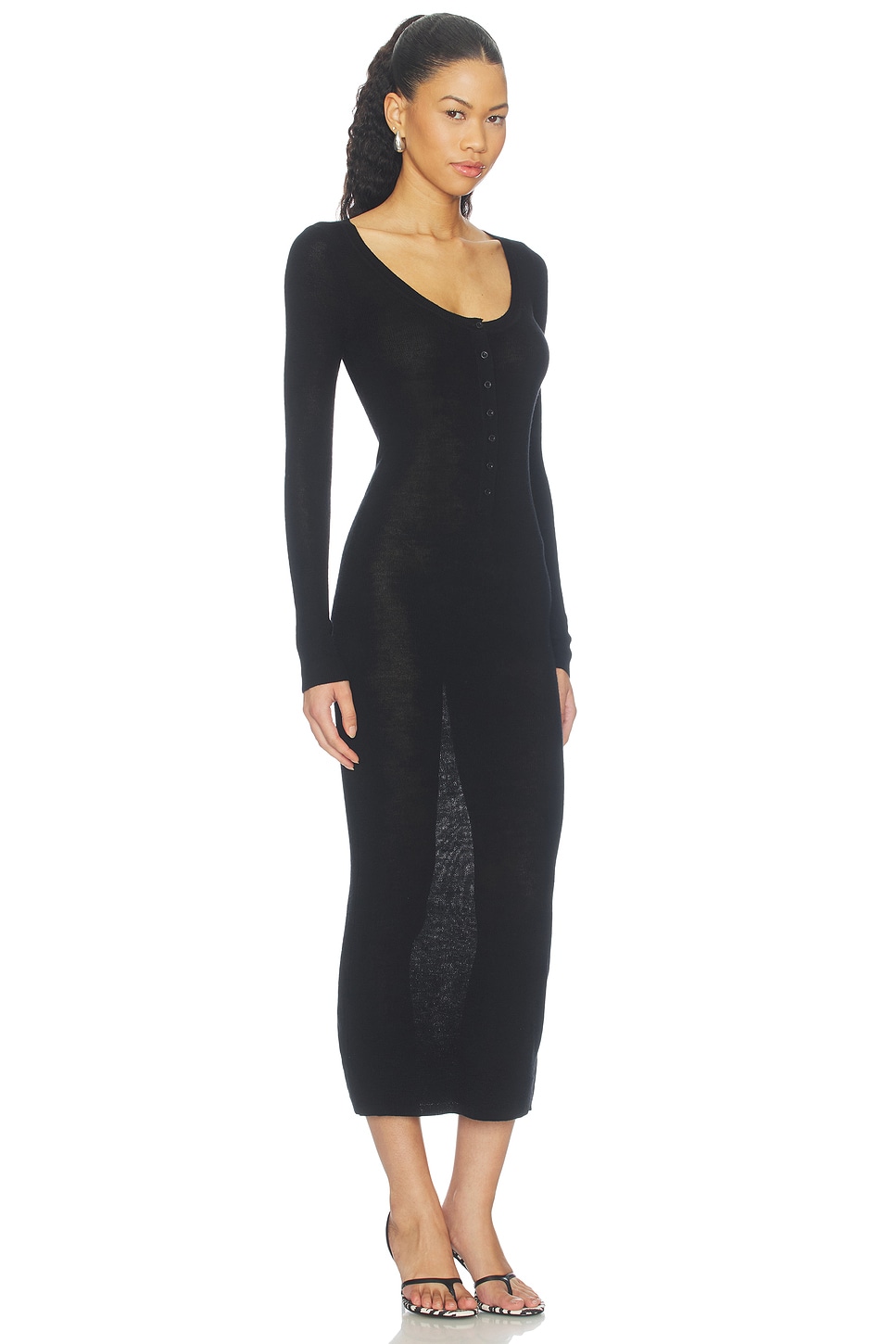 Light Merino Henley Longsleeve Dress - thumbnail 3