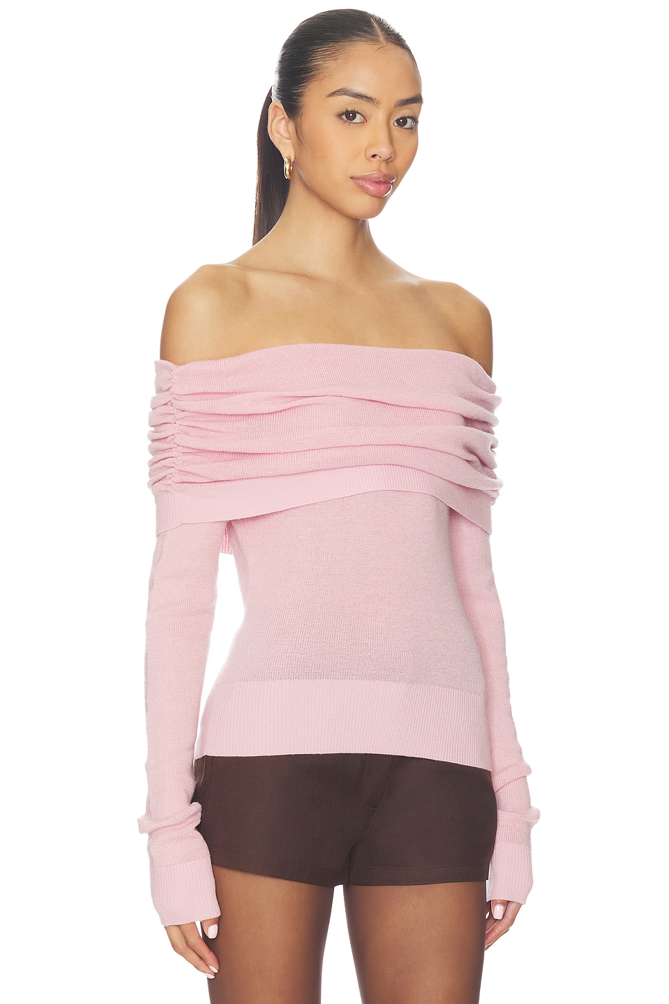 Susana Monaco Light Merino Off Shoulder Sweater thumbnail
