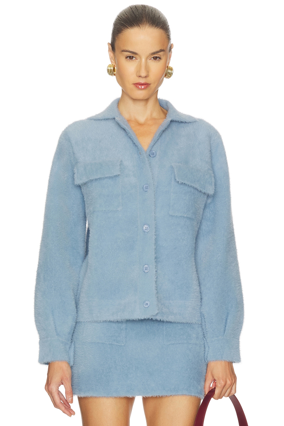 Fuzzy Sweater Cargo Jacket - thumbnail 3