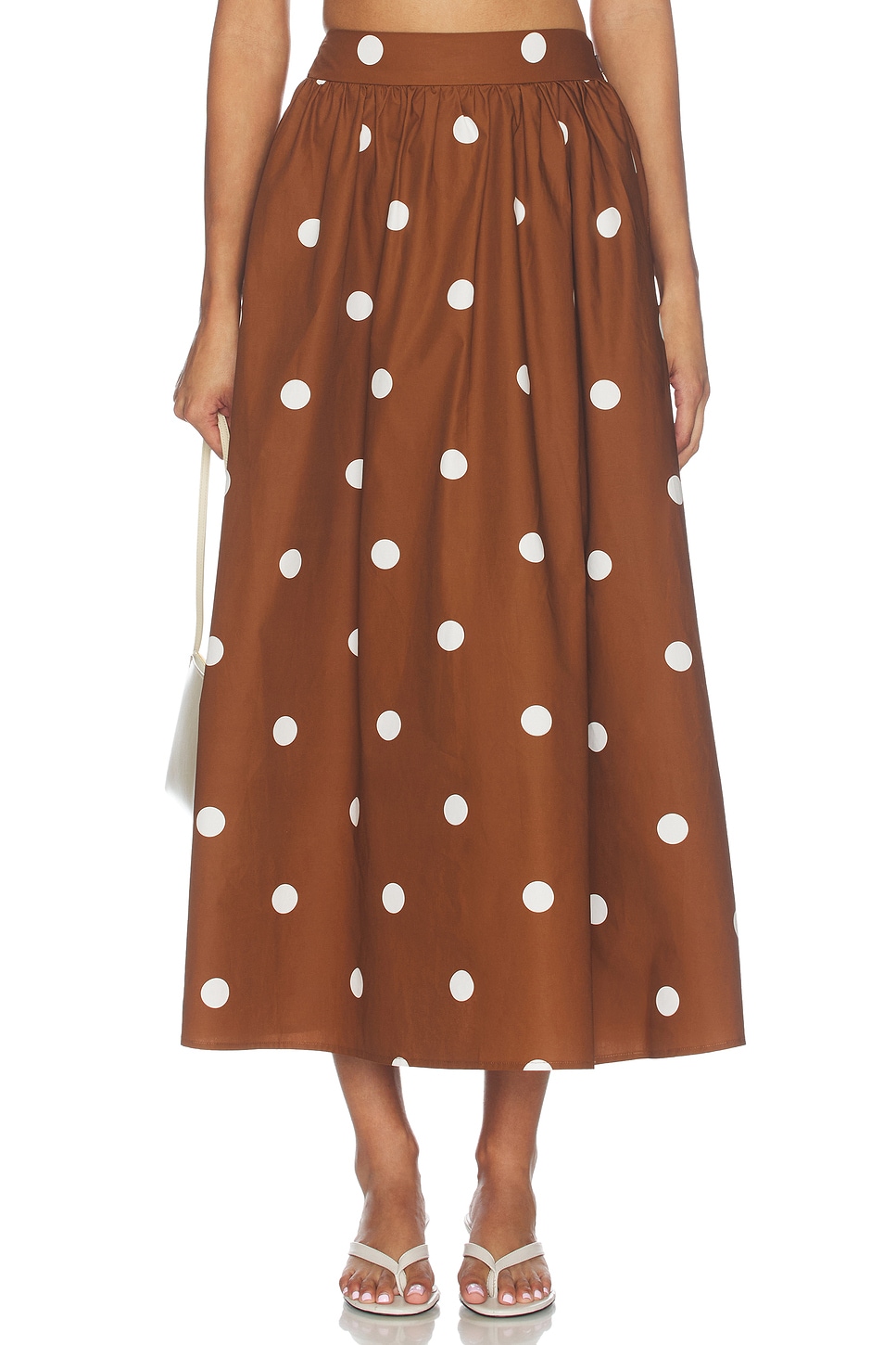 Polka Dot Poplin Midi Skirt - thumbnail 2