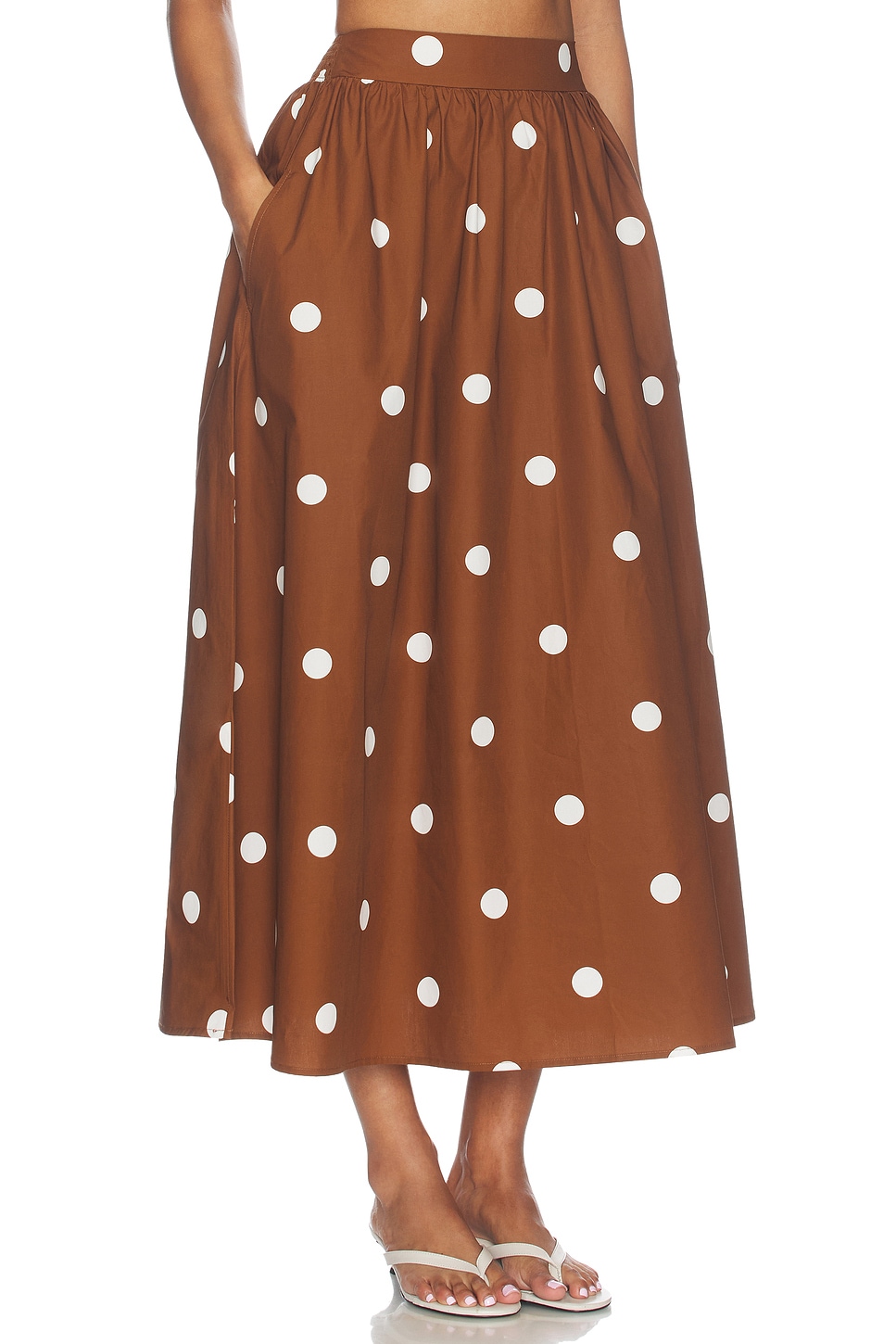 Polka Dot Poplin Midi Skirt - thumbnail 3