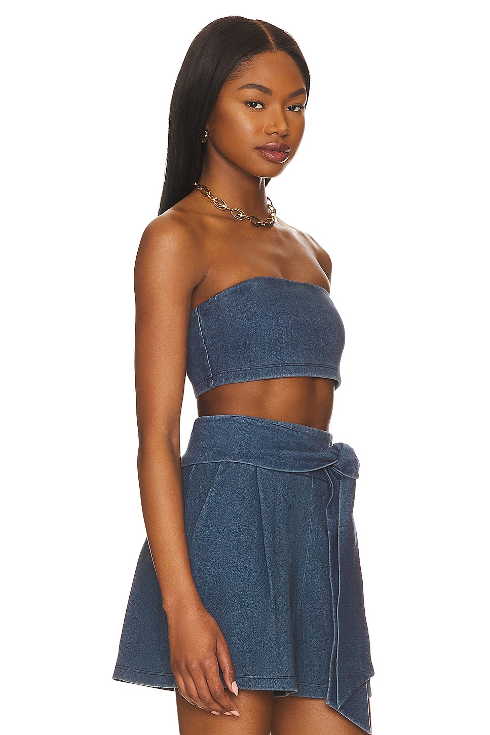Susana Monaco Stretch Denim Micro Tube Top thumbnail