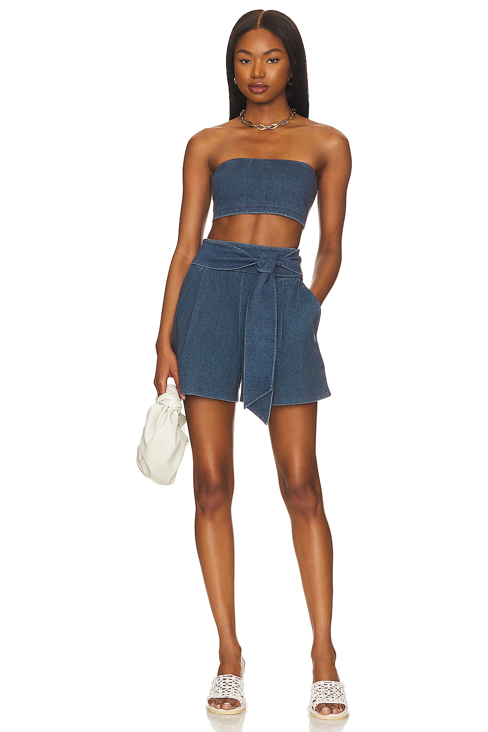Susana Monaco Stretch Denim Micro Tube Top thumbnail