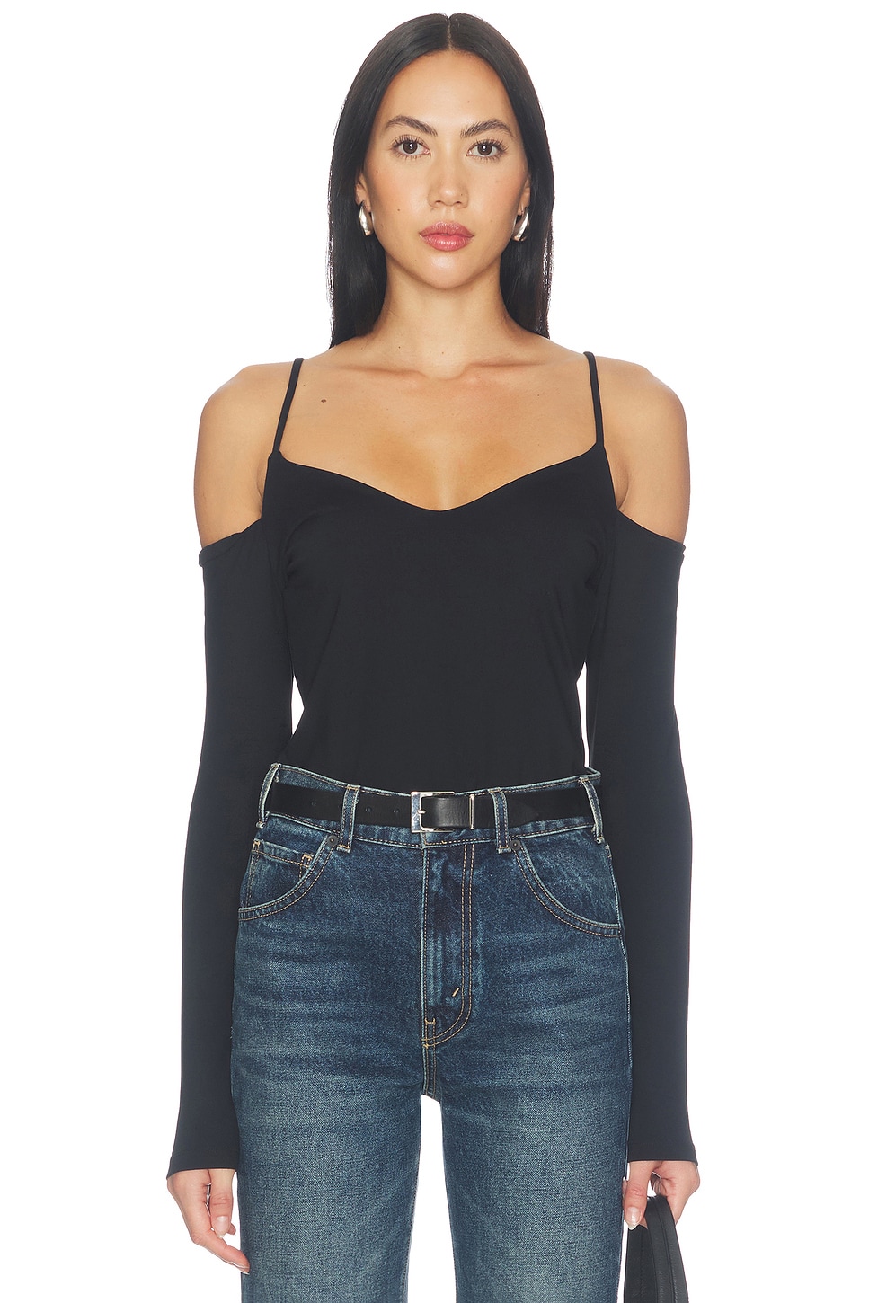 Off Shoulder String Long Sleeve Top - thumbnail 2