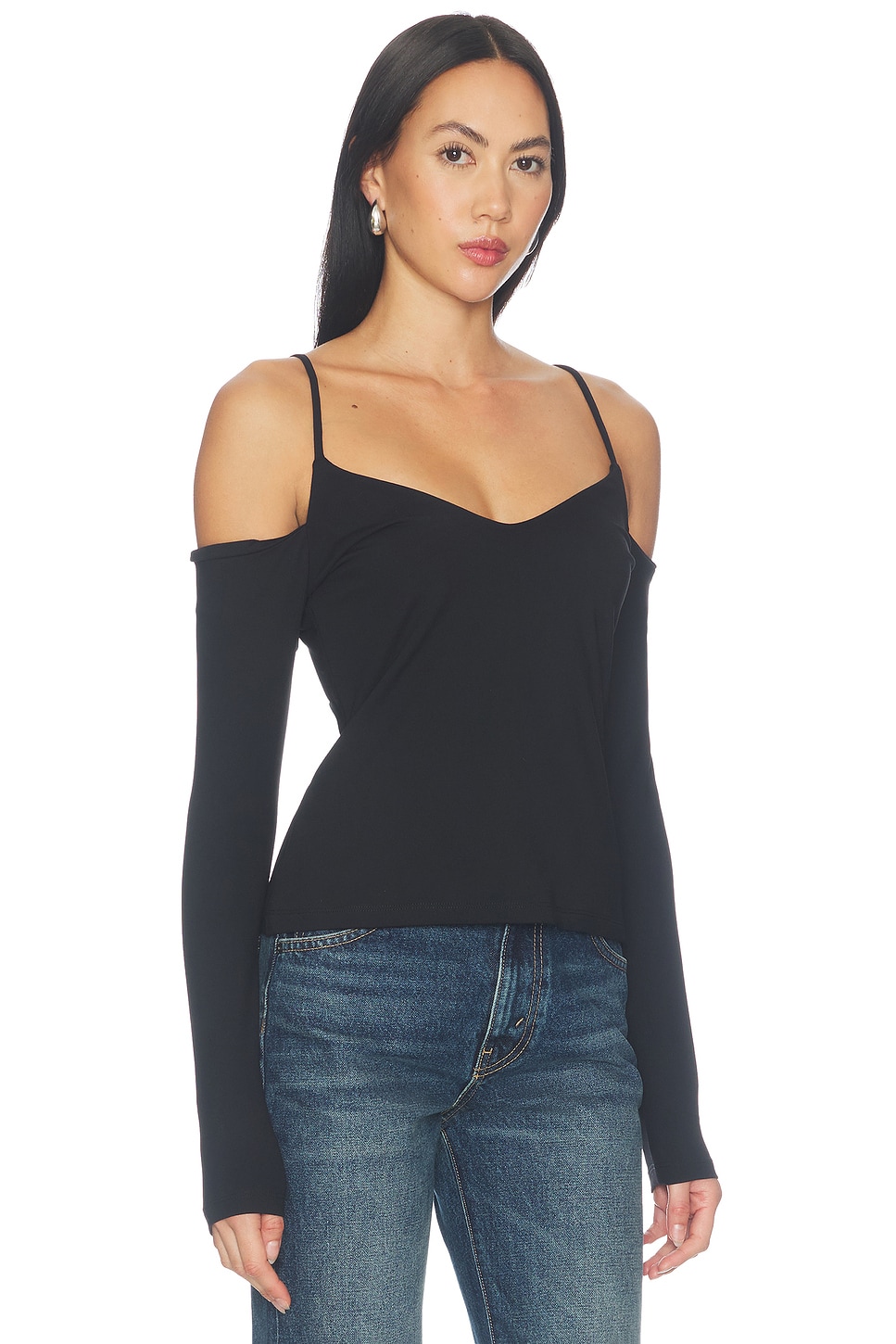 Off Shoulder String Long Sleeve Top - thumbnail 3