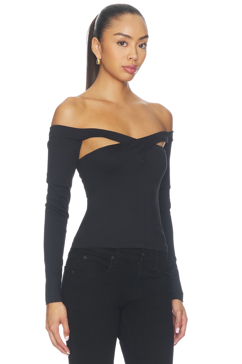 Susana Monaco Cross Over Longsleeve Top