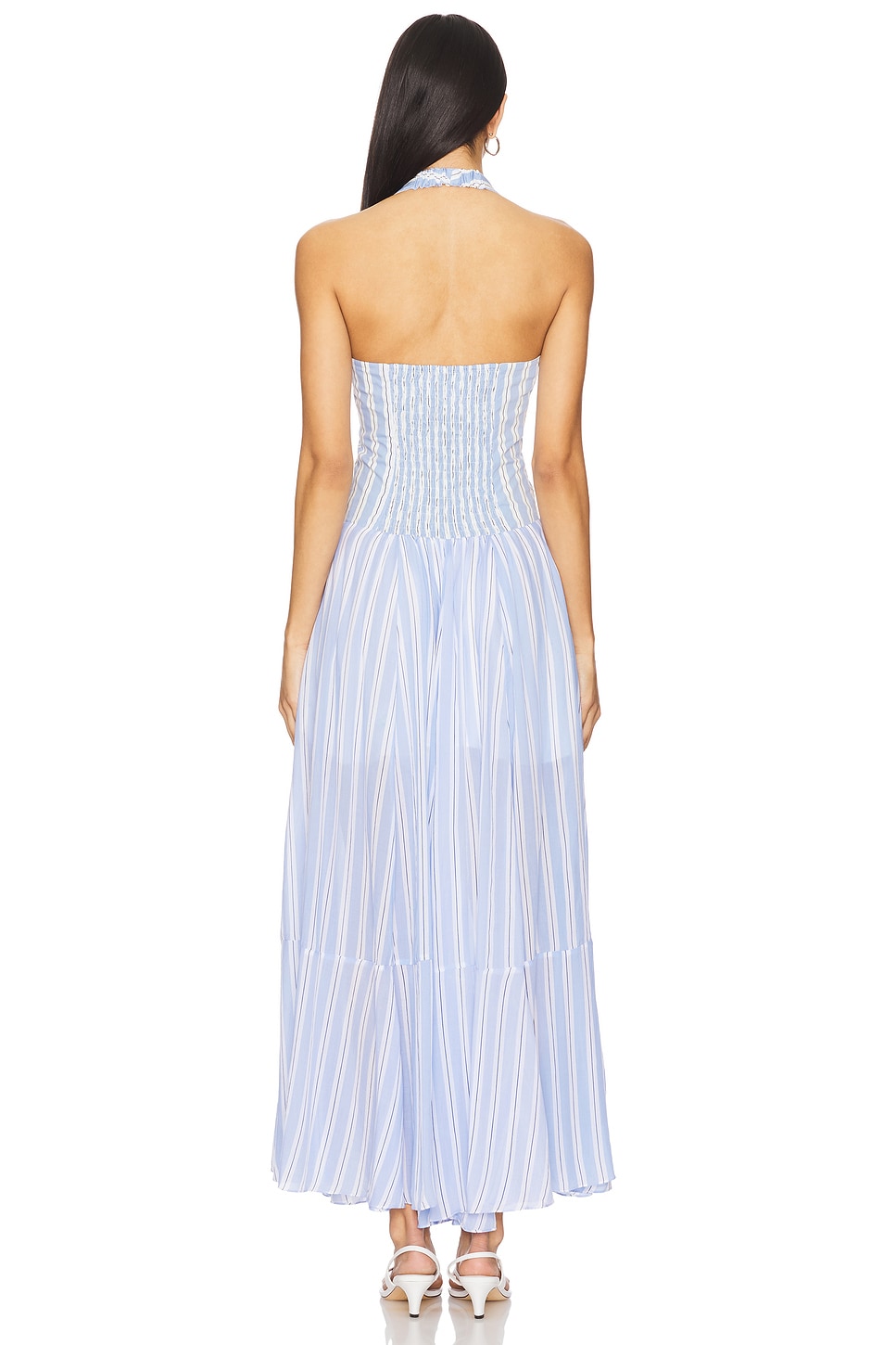 navy halter midi dress Petal and Pup Women's Anabelle Halter Neck Midi Dress