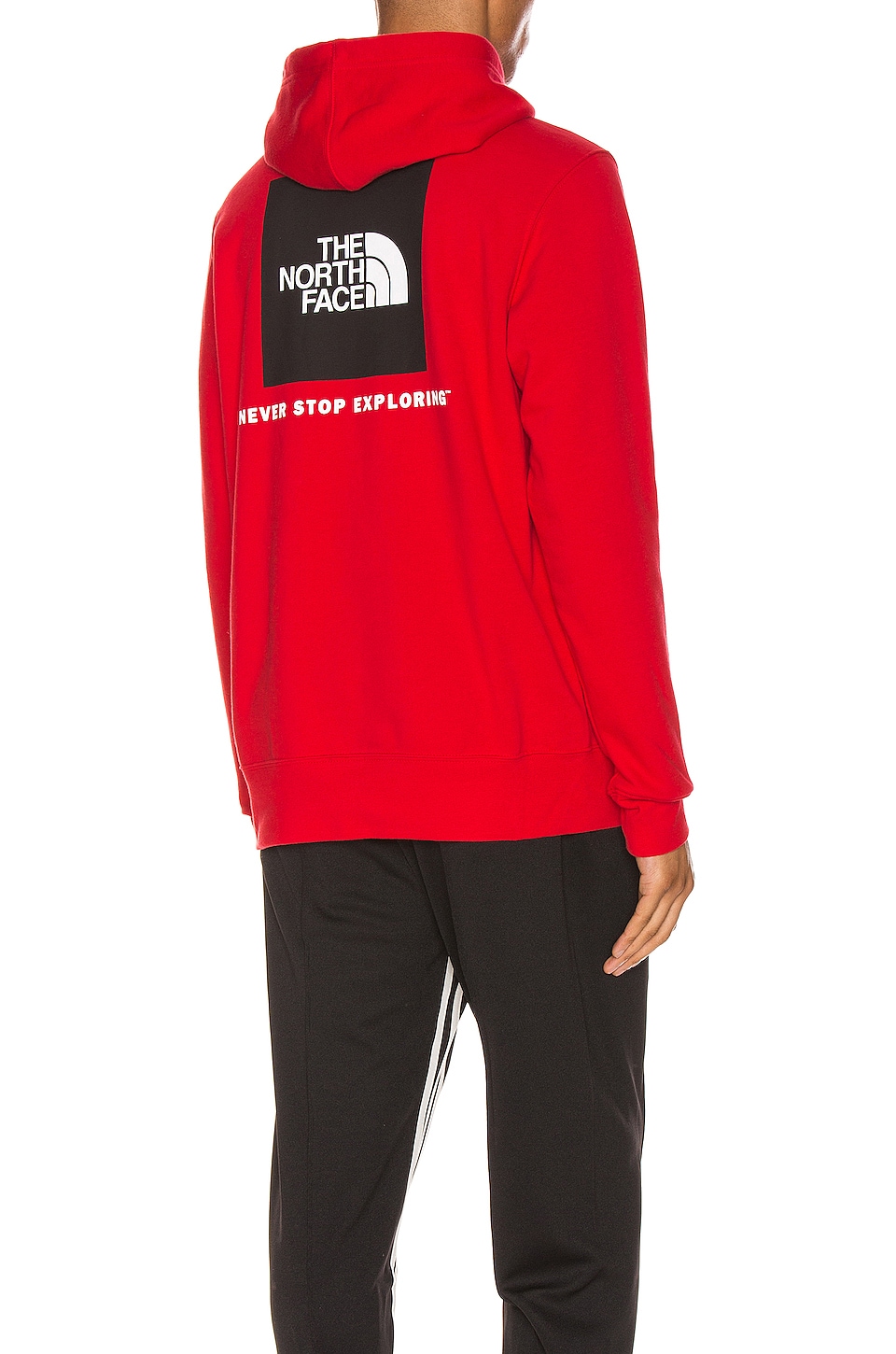 red north face hoodie