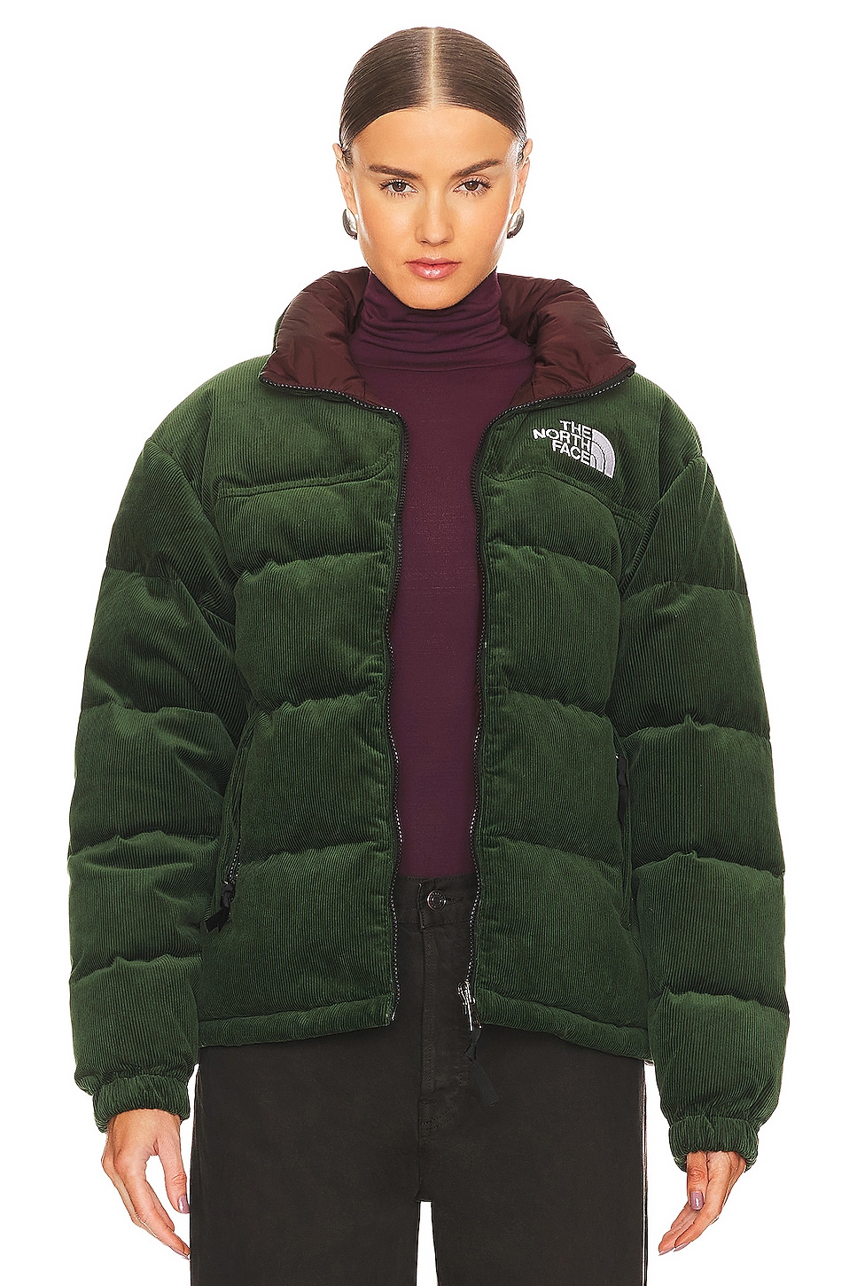 The North Face 92 Reversible Nuptse Jacket in Pine Needle & Coal Brown ...