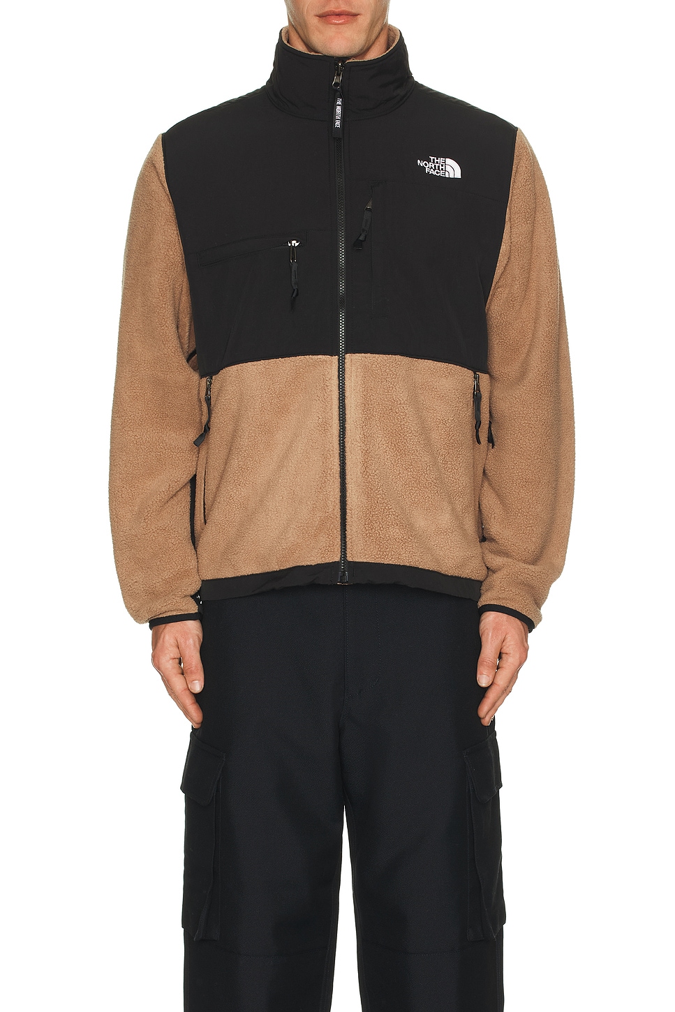 The North Face Retro Denali Jacket in Latte & TNF Black