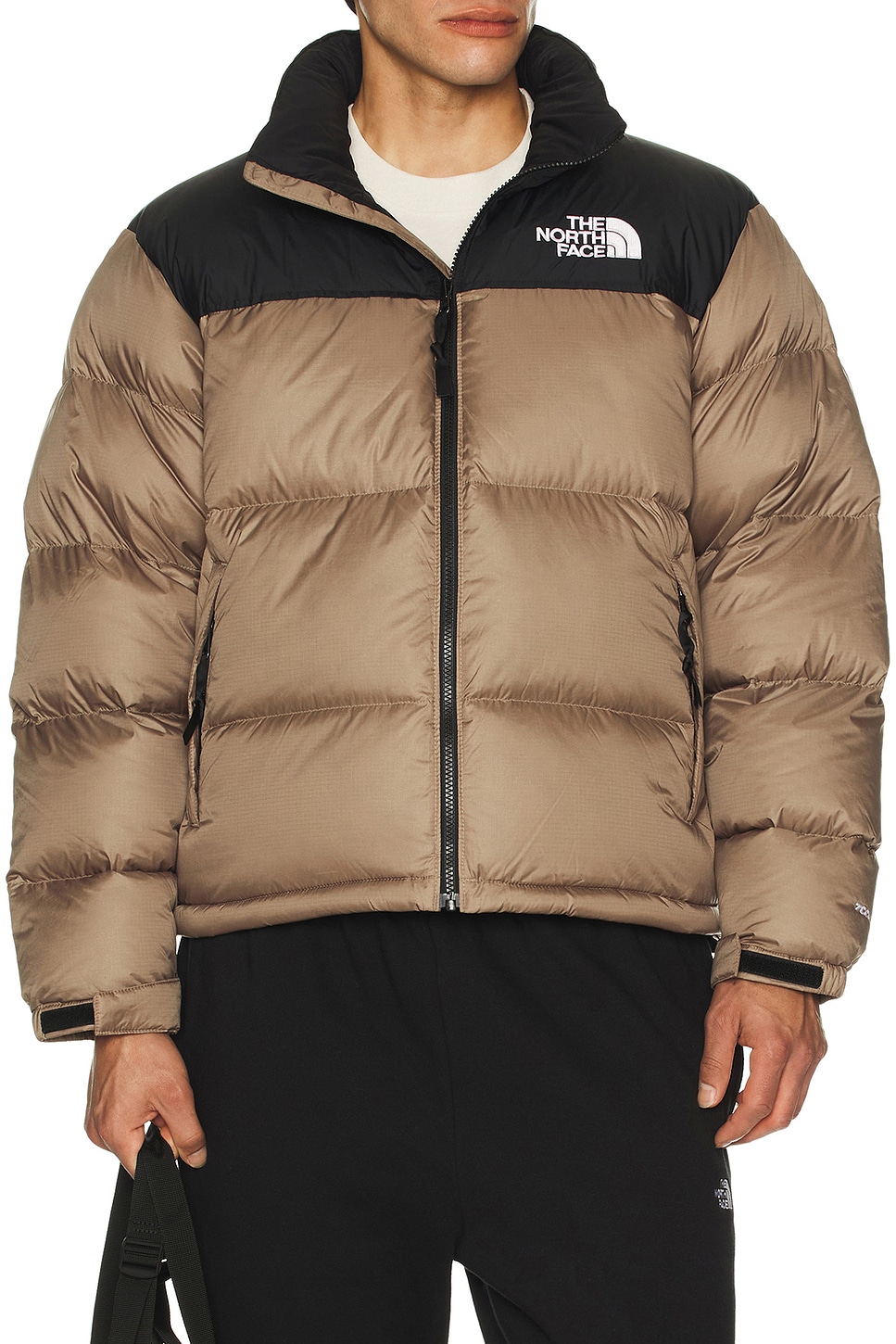 The North Face 1996 Retro Nuptse Jacket in Mocha Brown & TNF Black