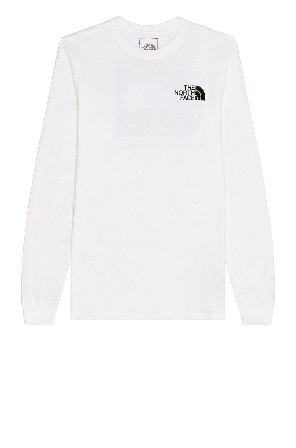 The North Face Long Sleeve Box NSE Tee in TNF White & TNF Red