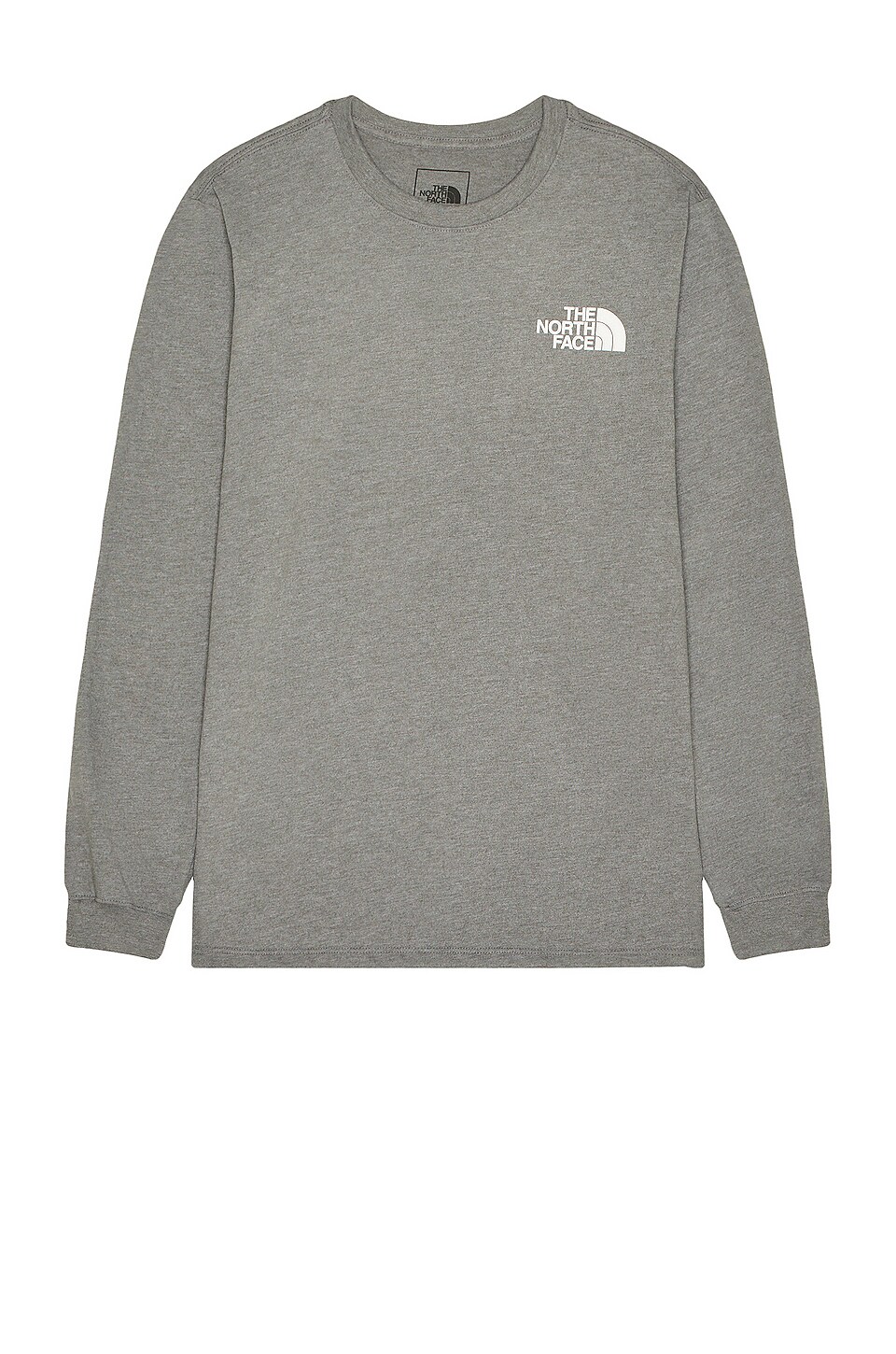 The North Face Long Sleeve Box NSE Tee in TNF Medium Grey Heather & TNF Black