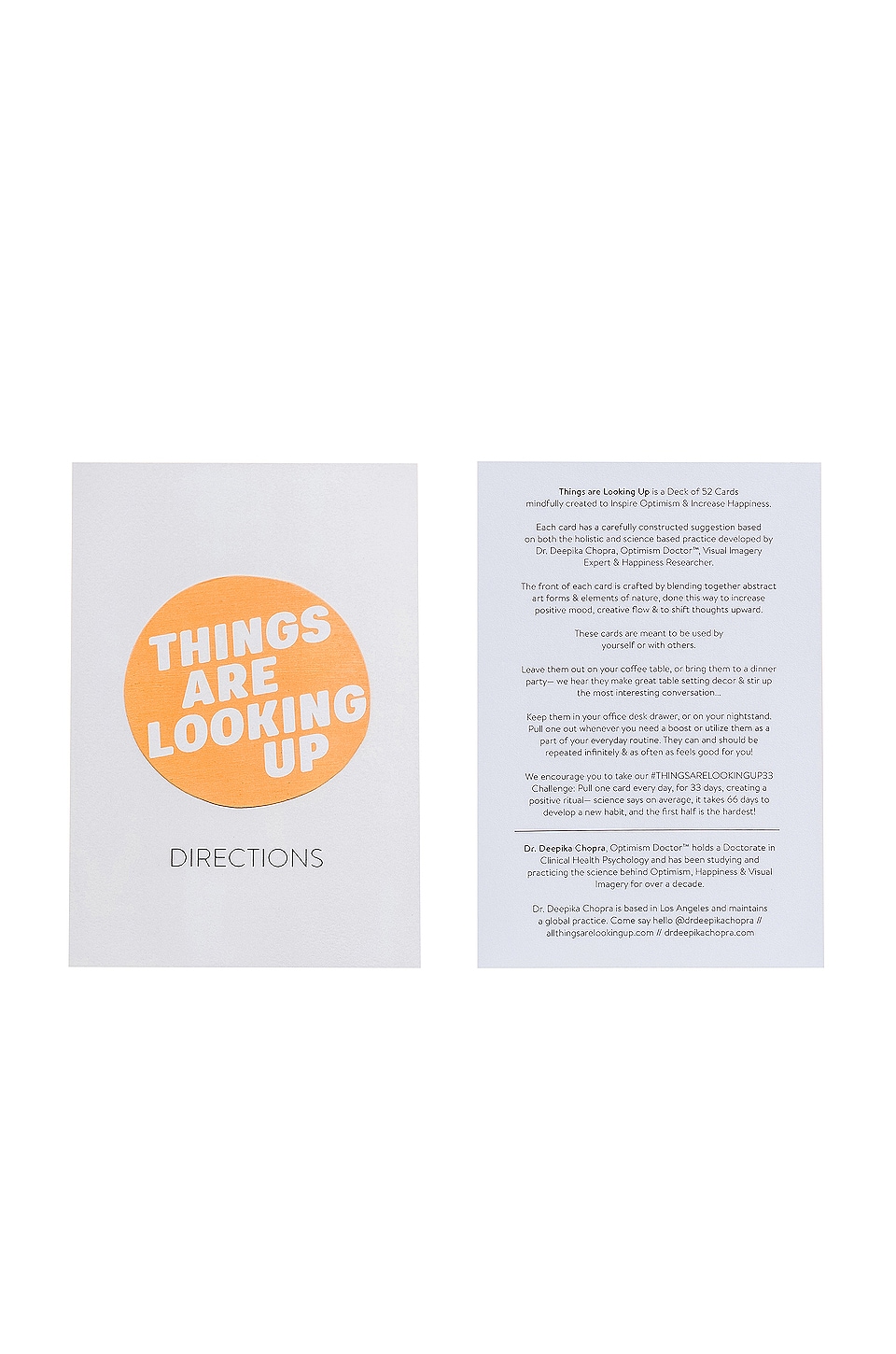 THINGS ARE LOOKING UP THINGS ARE LOOKING UP THE OPTIMISM DECK